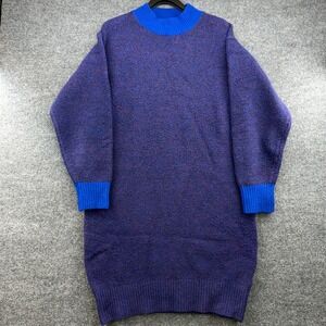 JW Anderson Uniqlo Purple Blue Marled Mock Neck Knit Sweater Dress Womens Medium